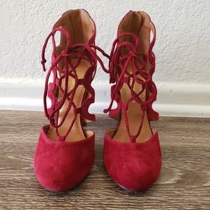 Wine Strappy heels